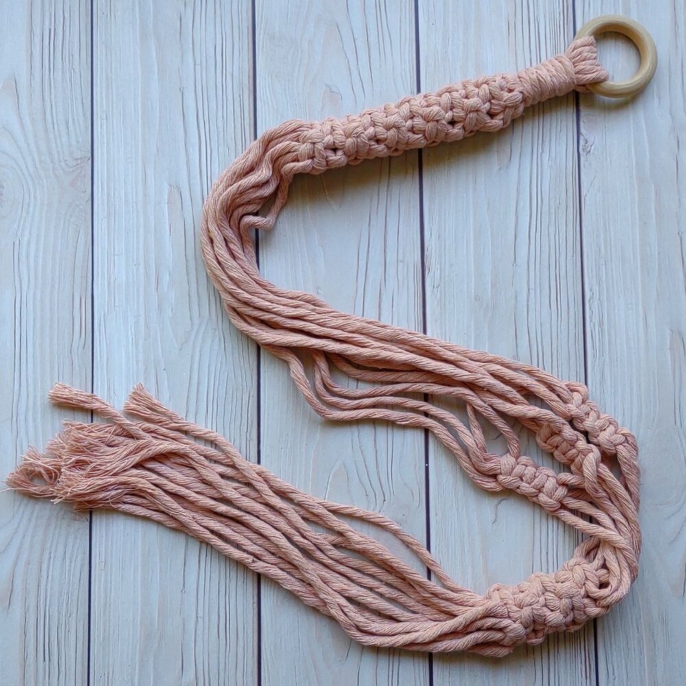 NEW! Blush Pink Macrame Plant Hanger | Hanging Planter Indoor Garden Home Decor